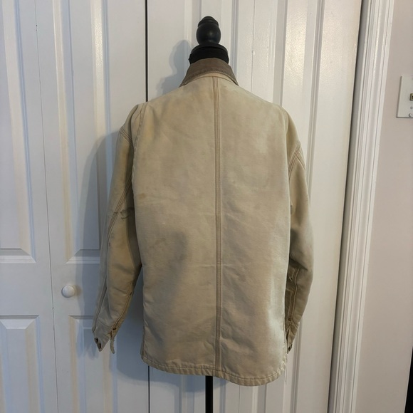 Vintage Carhartt Barn Chore wool Blanket Lined Jacket vtg wear worn men’s large - Picture 6 of 12